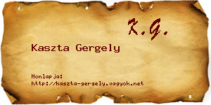 Kaszta Gergely névjegykártya